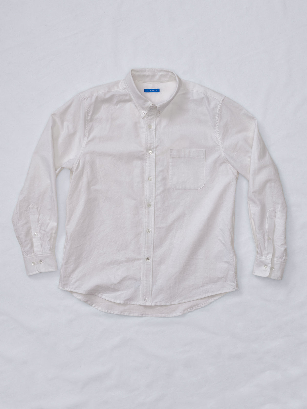 Flat lay Hanover Essential Oxford Shirt in White