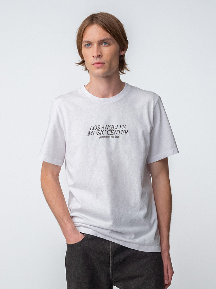 Model wearing LA Music Center T-Shirt