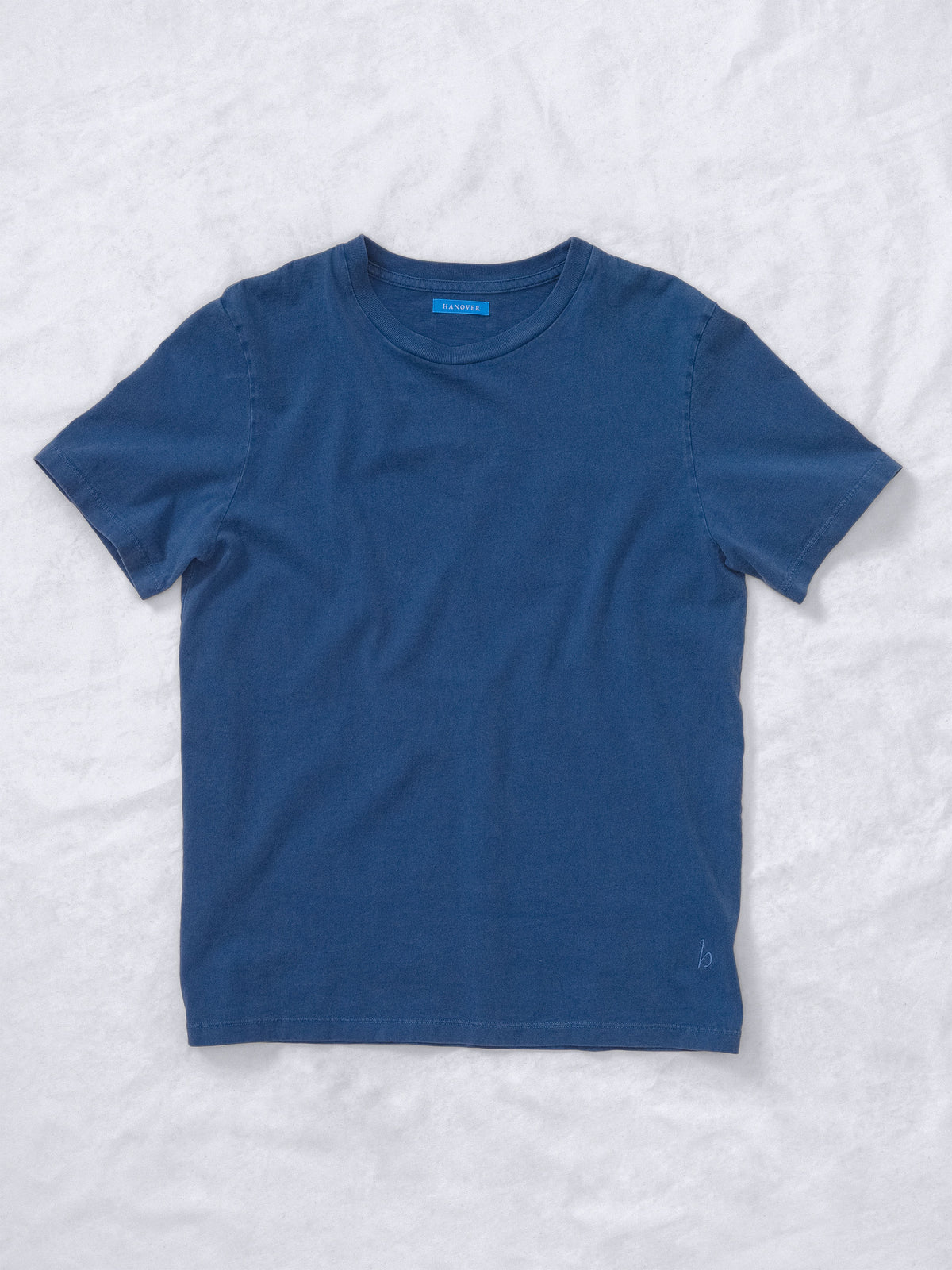 Flat lay Sunwashed Staple T-Shirt in mid navy